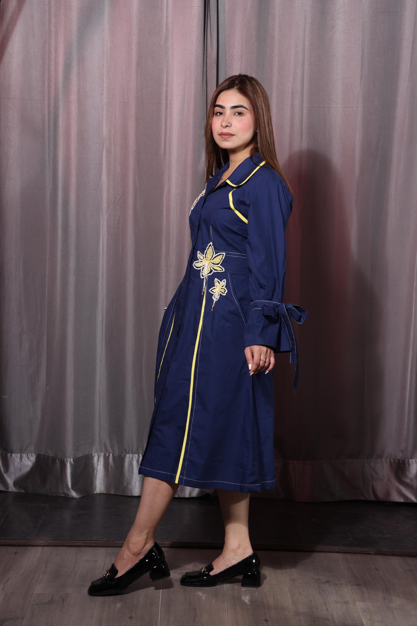 Midnight Sapphire A-Line Dress